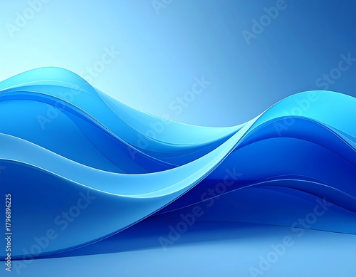 Flowing translucent ribbons in varying shades of blue