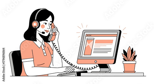 Dedicated customer service representative assisting clients with technology support desk