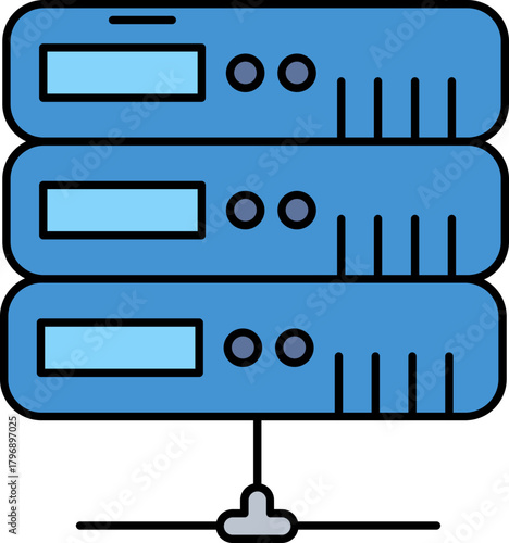 Server rack line icon
