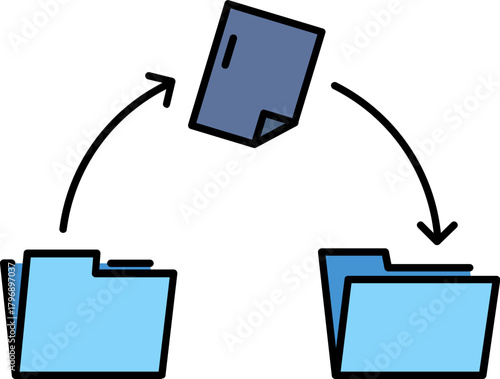 Transfer file online line icon