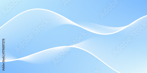 Minimalist blue background with elegant white flowing lines. Soft gradient and smooth curves create a clean, modern, and calming visual ideal for tech, corporate, or wellness themes.