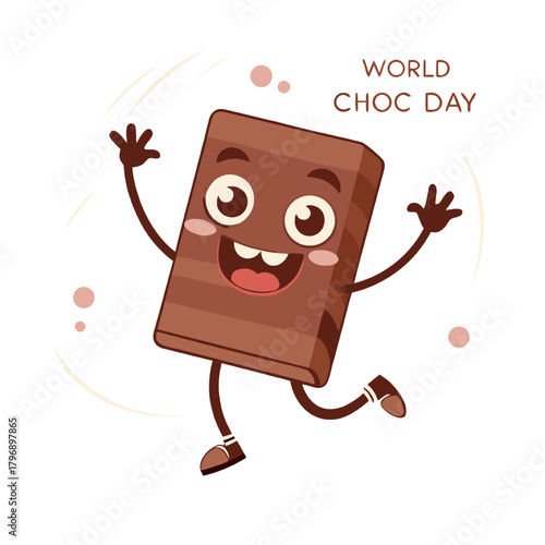 Funny cartoon cat vector illustration with sweet chocolate heart food design