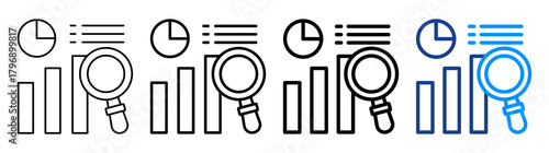 Statistical Analysis Icon Different Style Outline Collection Set