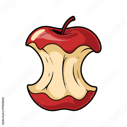 Apple core a simple and graphic image of an apple core, perfect for food, waste, or nature related themes