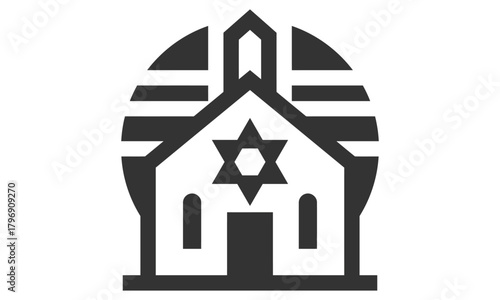 Synagogue icon isolated on a white background