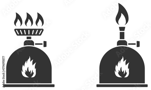 Camping gas stove icon vector illustration