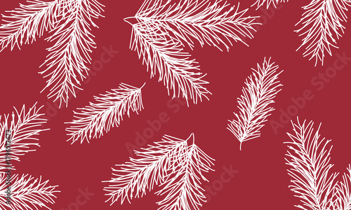 Red background with white twigs