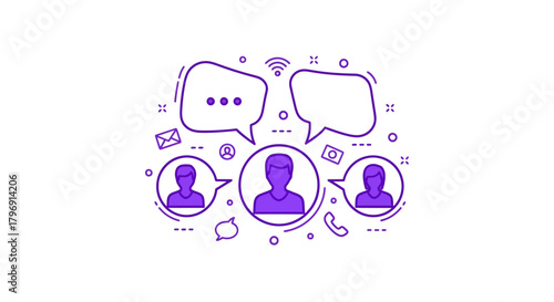 Communication network concept showcasing social connection and business relations through digital