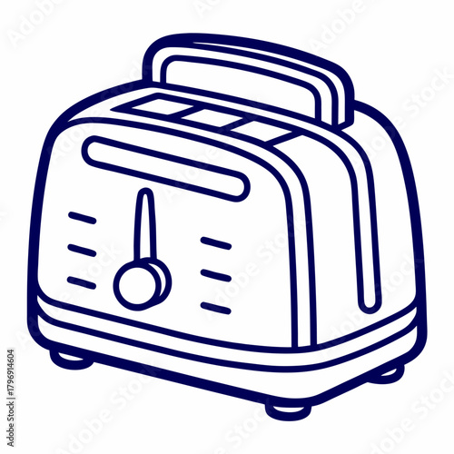 Vector illustration of a toaster  on white background. toaster line icon style. 