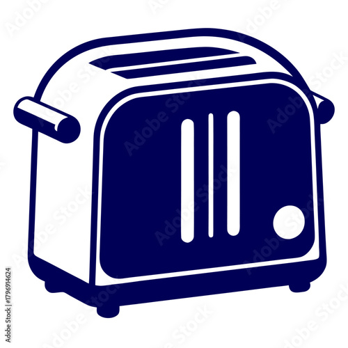 Vector illustration of a toaster on white background. Toaster machine sketch engraving black and white outline. Toaster icon