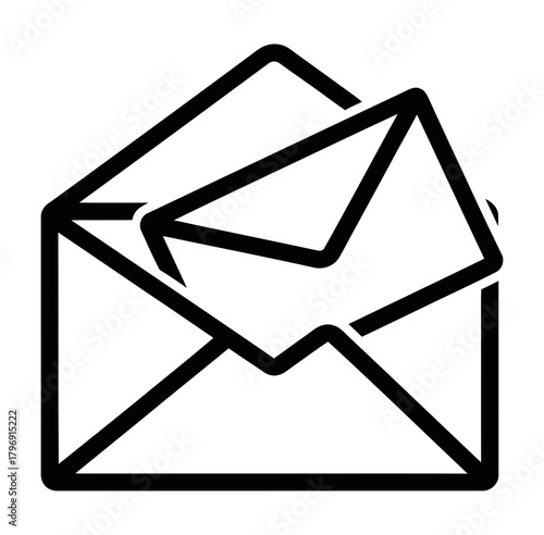 Open envelope icon symbolizing communication, message delivery, correspondence, and the concept of receiving or sending mail, often used in digital contexts