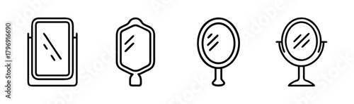 Clean vector illustration of a mirror icon scalable for all design needs