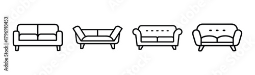 Modern outdoor sofa illustration vector scalable icon for furniture and design projects