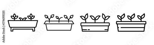 Vector illustration of a modern rectangular planter box for gardens and homes scalable