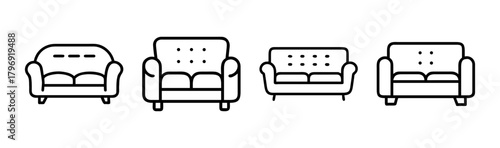 Modern reclining sofa vector illustration simple furniture icon for cozy living spaces