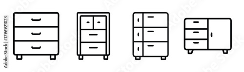 Modern side cabinet vector illustration scalable graphic design element for furniture websites
