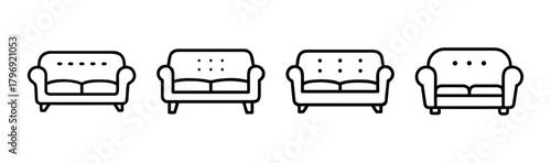 Vector sofa illustration simple and modern furniture design scalable graphic asset