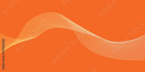 Vector abstract background with dynamic orange waves, lines and particles. Eps10