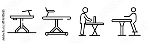 Modern standing desk icon vector illustration for office and home workspace design