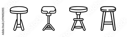 Simple stool vector illustration scalable icon for furniture design and decor projects