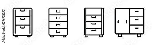 Clean storage cabinet vector illustration scalable icon for organization and furniture design