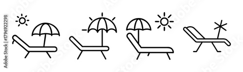 Stylized vector illustration of a sun lounger for relaxation and leisure activities