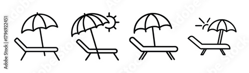 Scalable vector illustration of a classic sun lounger for relaxing outdoor scenes