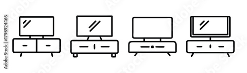 Modern television console vector illustration technology entertainment furniture home design