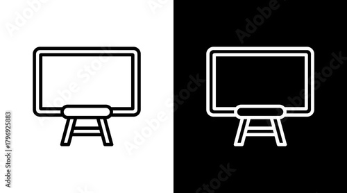 Whiteboard  White Icon Set Design
