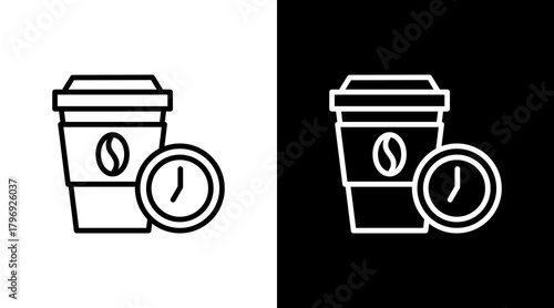 Coffee Break  White Icon Set Design