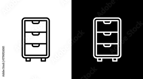 Filing Cabinet  White Icon Set Design