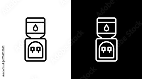 Water Cooler  White Icon Set Design
