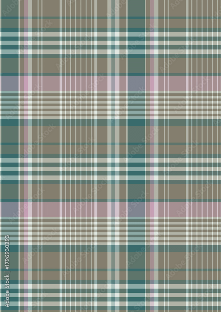Obraz premium Seamless red,brown,green, lemon,teal and black plaid twill check pattern for fabric design.