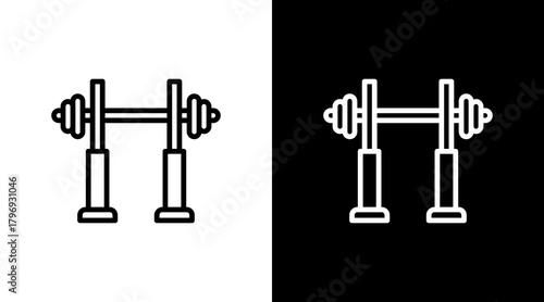 Squat Rack  White Icon Set Design