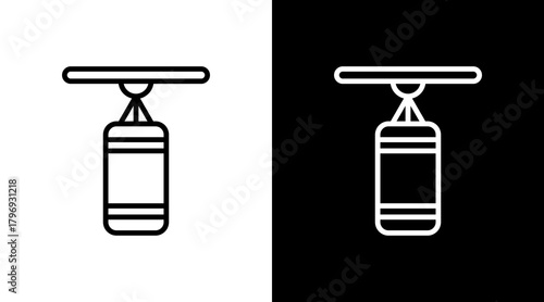 Punching Bag  White Icon Set Design