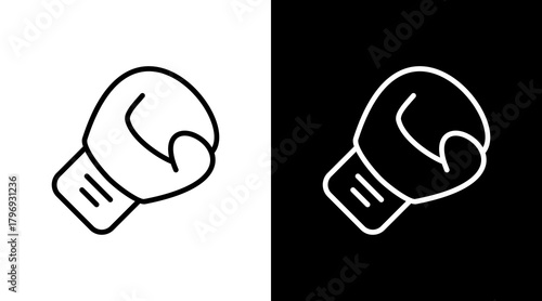Boxing Gloves  White Icon Set Design