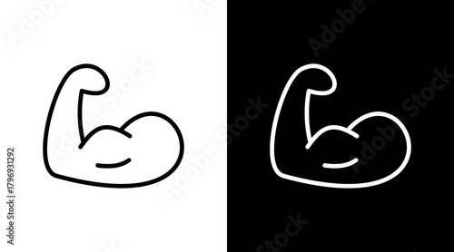 Muscle  White Icon Set Design