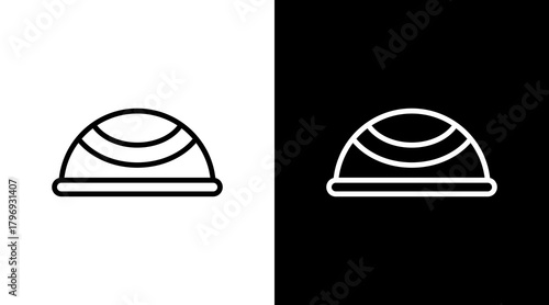 Bosu Ball  White Icon Set Design
