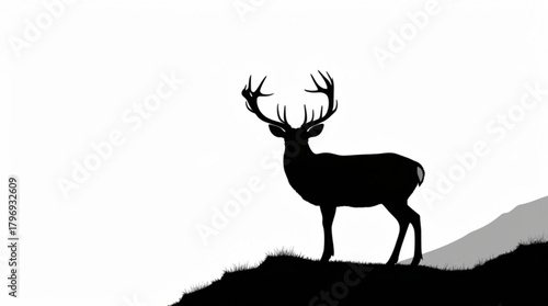 Deer animal silhouette vector illustration