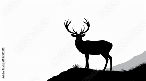 Deer animal silhouette vector illustration