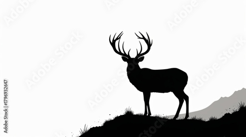 Deer animal silhouette vector illustration