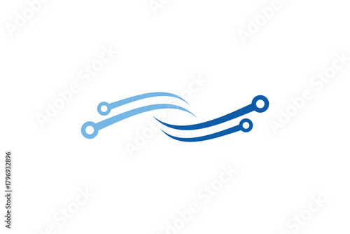 Elegant Technology Connection Icon Abstract Digital Network Design on White