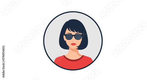 Stylish woman with dark hair and sunglasses avatar