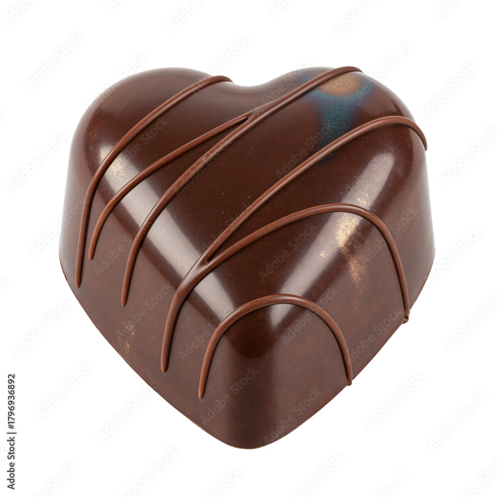 Obraz premium Delicious heart shaped dark chocolate candy sweet treat perfect for valentine's day celebration isolated on transparent background