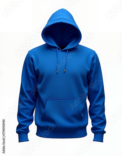Royal blue hoodie mockup front and back views isolated on white background hoodie mockup fashion isolated design casual clothing template apparel