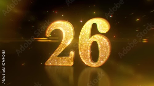 Luxury 30 second golden countdown timer with shimmering metallic gold numbers elegant glowing particles smooth transitions and a premium festive style perfect for Award events celebration and New Year