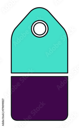 Illustration of a twotone tag with a hole for price or gift label use