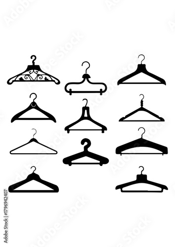 Collection of Different Clothing Hanger Silhouettes