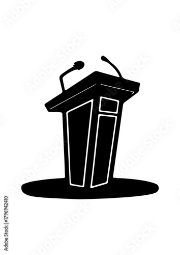 Podium or Lectern with Dual Microphones Icon
