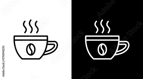 Coffee Cup  White Icon Set Design